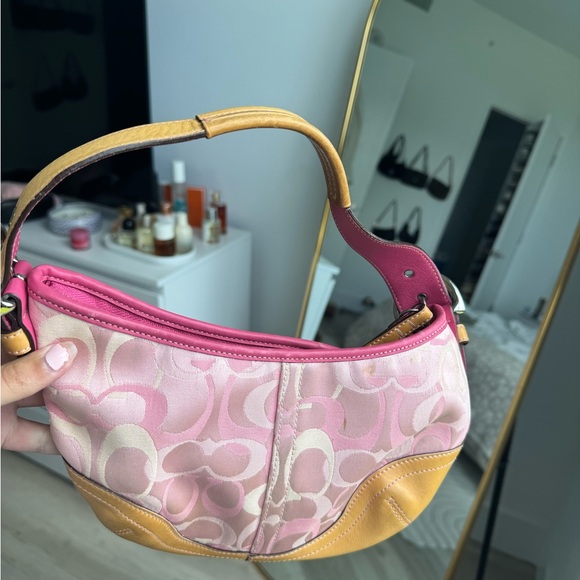 Vintage Pink and Tan Coach Bag - Picture 5 of 5